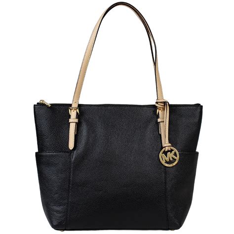 michael michael kors jet set east west tote black|mk saffiano leather tote bag.